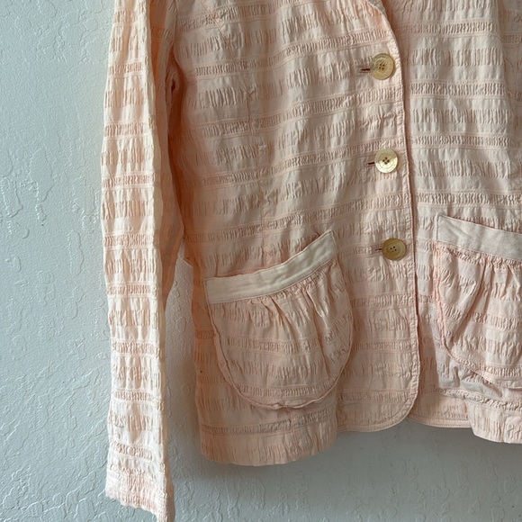 J Jill Seersucker Light Pink Blazer Spring Jacket Small - Picture 4 of 8